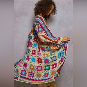 POL Colorful Crochet Cardigan
